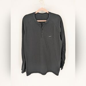 Patagonia Mens Black Henley Long Sleeve Shirt Size Large Breathable Outdoor FLAW